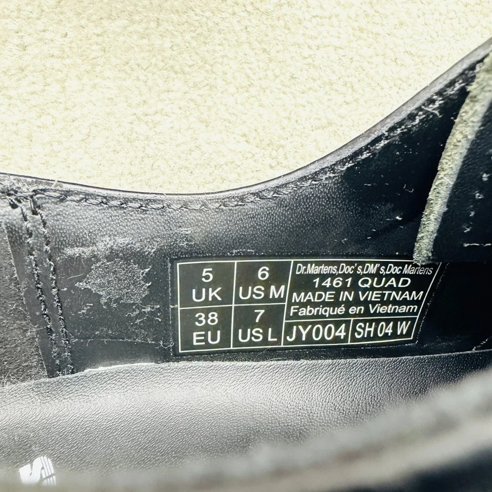 Dr. Martens 1461 Quad Platform Shoes – Women's US 7 / EU 38 – Black Leather NWOB